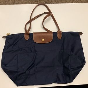 Longchamp Navy large tote bag